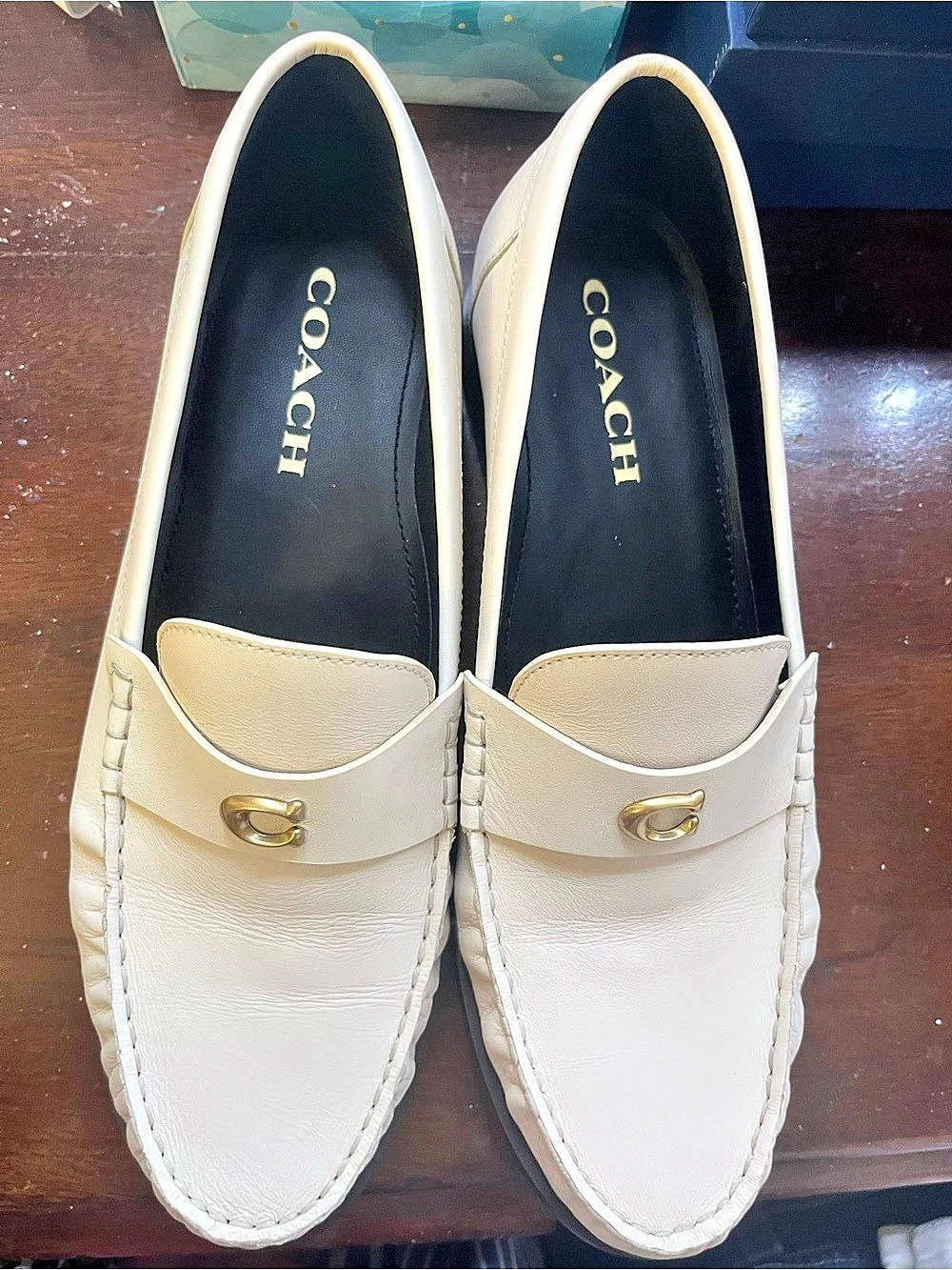 COACH Jolene Loafer Leather Cream US 9B